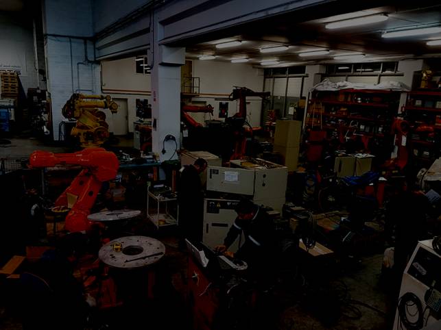 Men working in a fully-automated plant
