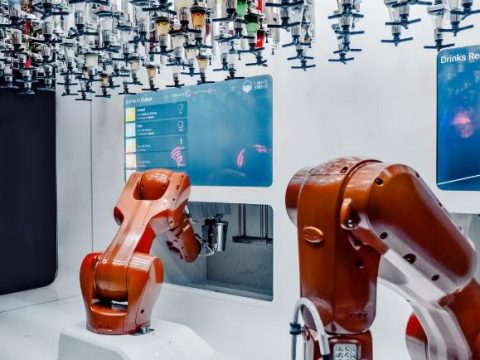 robots working in a factory