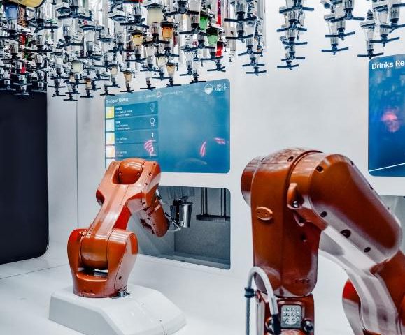 robots working in a factory